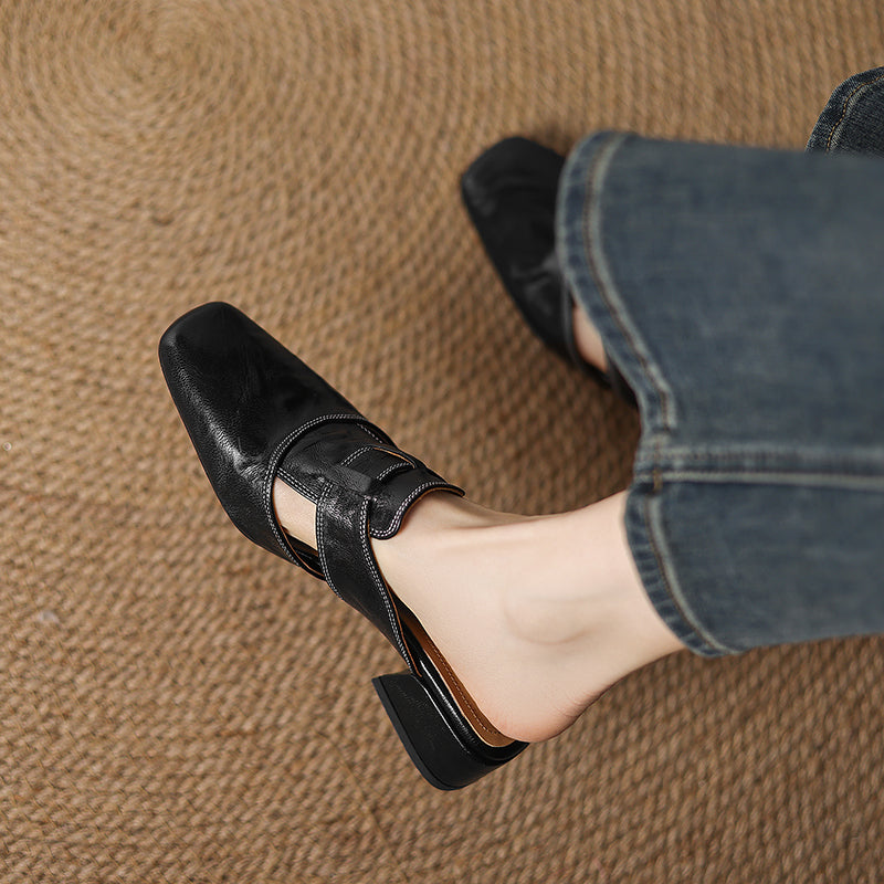 Andie Genuine Leather Mules
