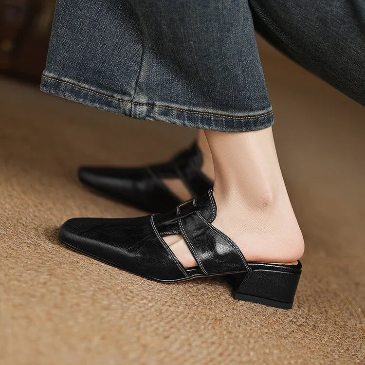 Andie Genuine Leather Mules