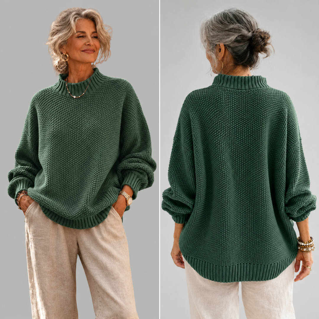 Lanoora - Relaxed Mock Neck Knit Sweater Ruth