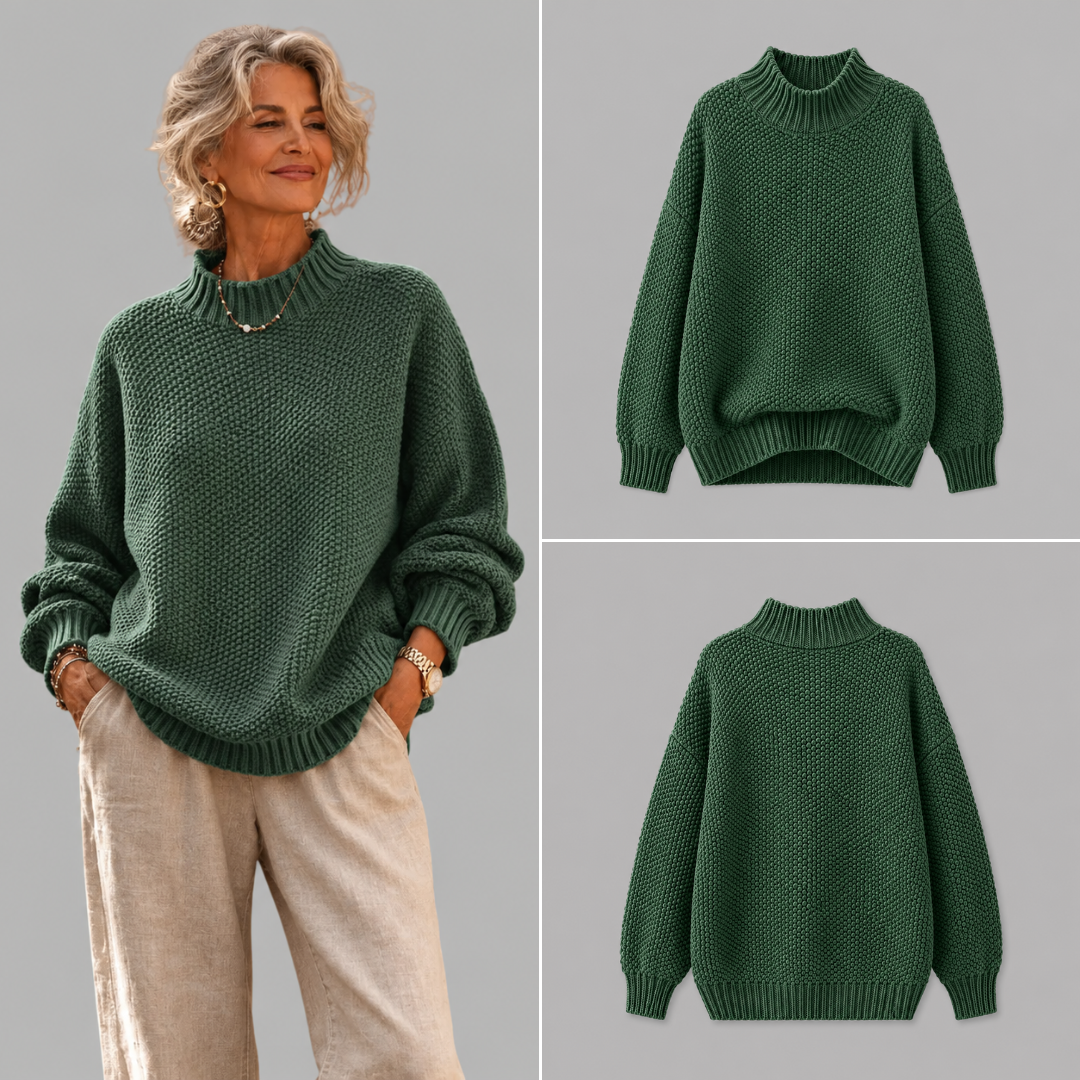 Lanoora - Relaxed Mock Neck Knit Sweater Ruth