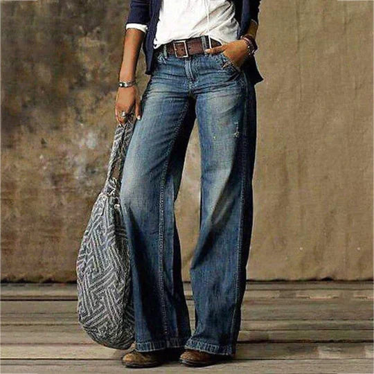 Lina - Retro Wide Leg Jeans