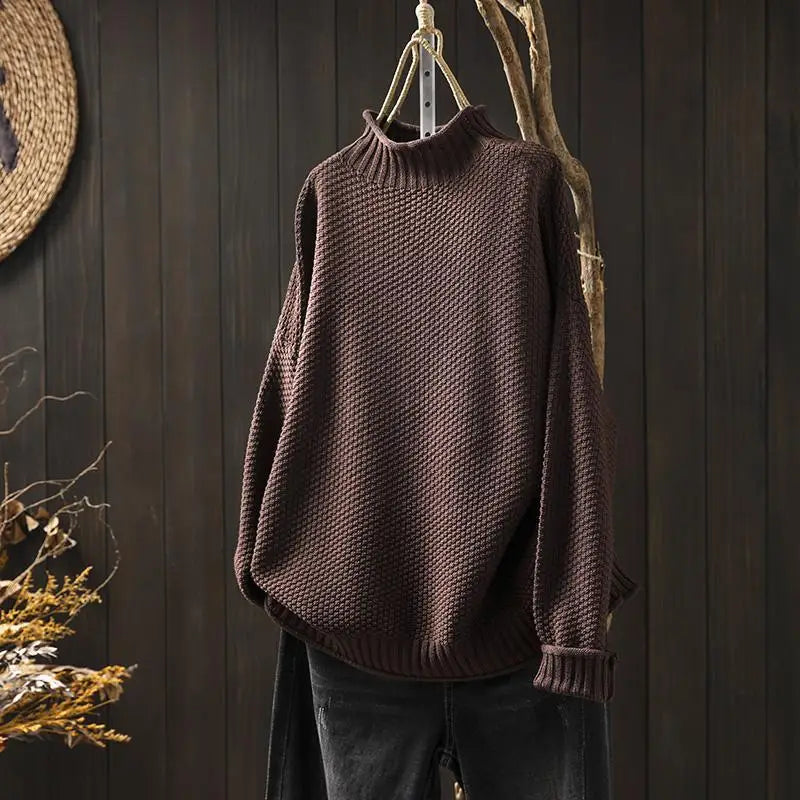 Lanoora - Relaxed Mock Neck Knit Sweater Ruth