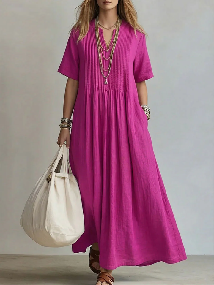 Florani® | ADELINE Pleated Maxi Dress