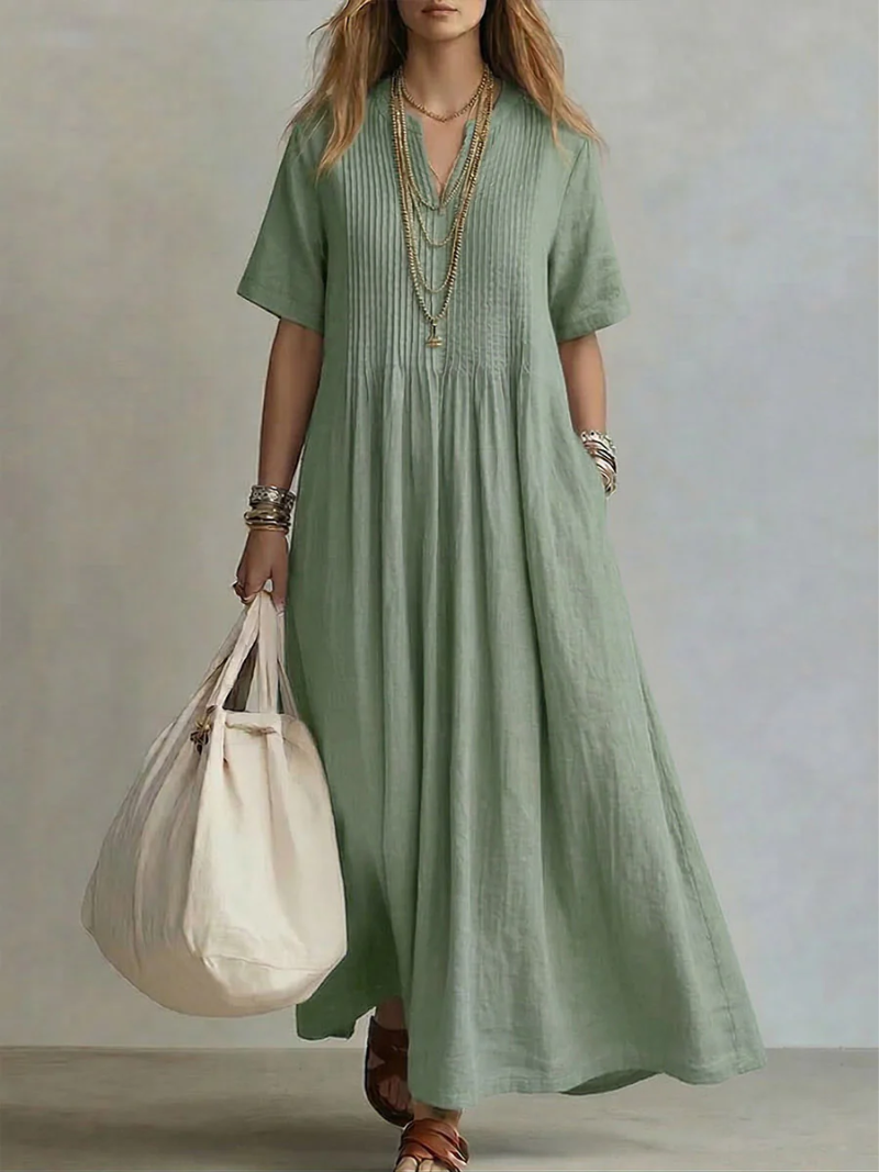 Florani® | ADELINE Pleated Maxi Dress