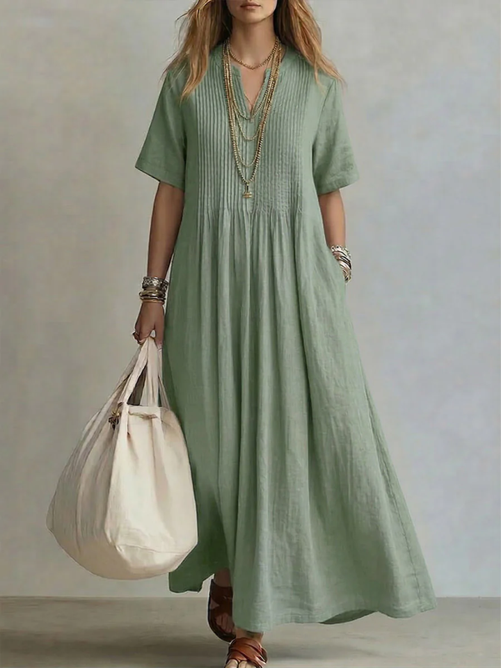 Florani® | ADELINE Pleated Maxi Dress