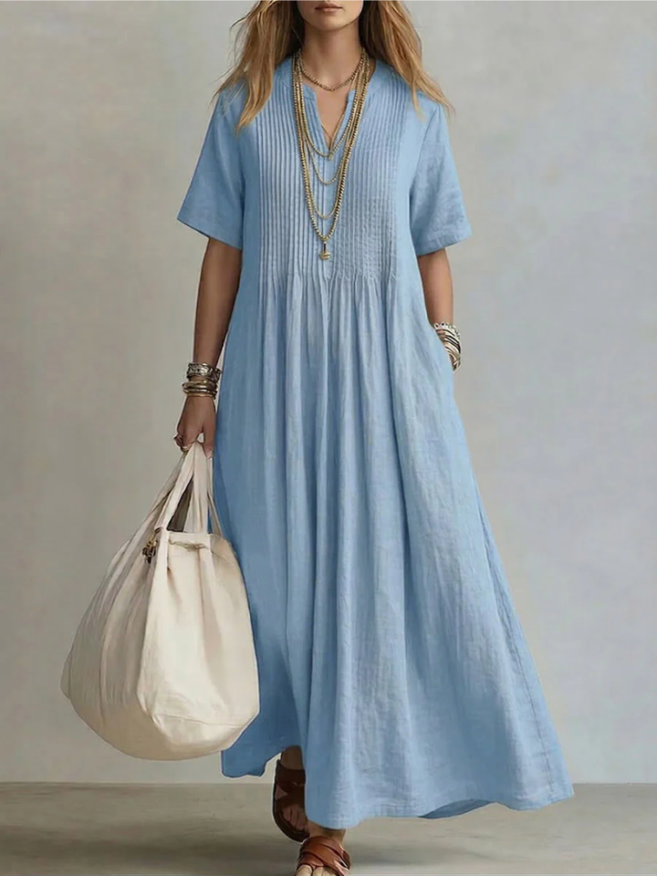 Florani® | ADELINE Pleated Maxi Dress