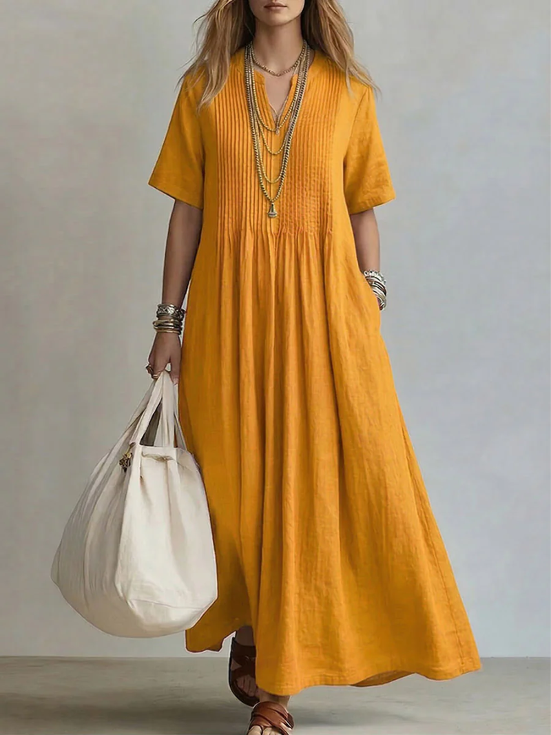Florani® | ADELINE Pleated Maxi Dress