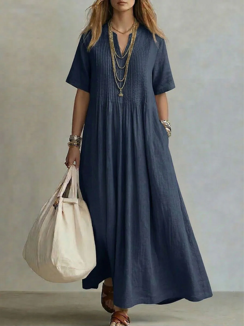 Florani® | ADELINE Pleated Maxi Dress