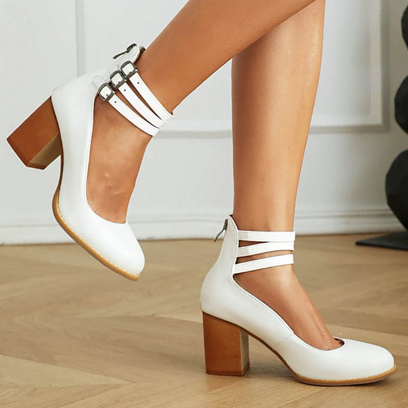Ariana |  Triple Buckle Heels