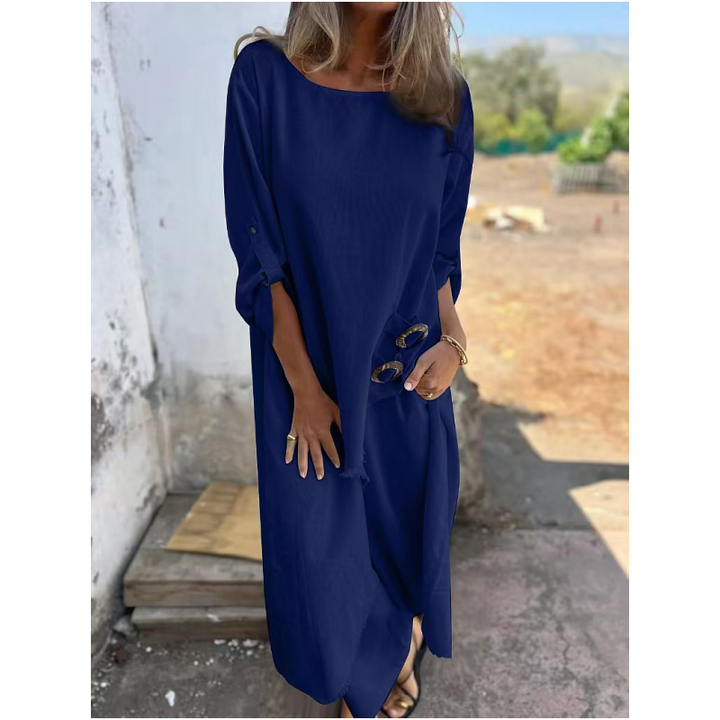 New Cotton-Linen Dress + Pants - Comfortable Two-Piece Set