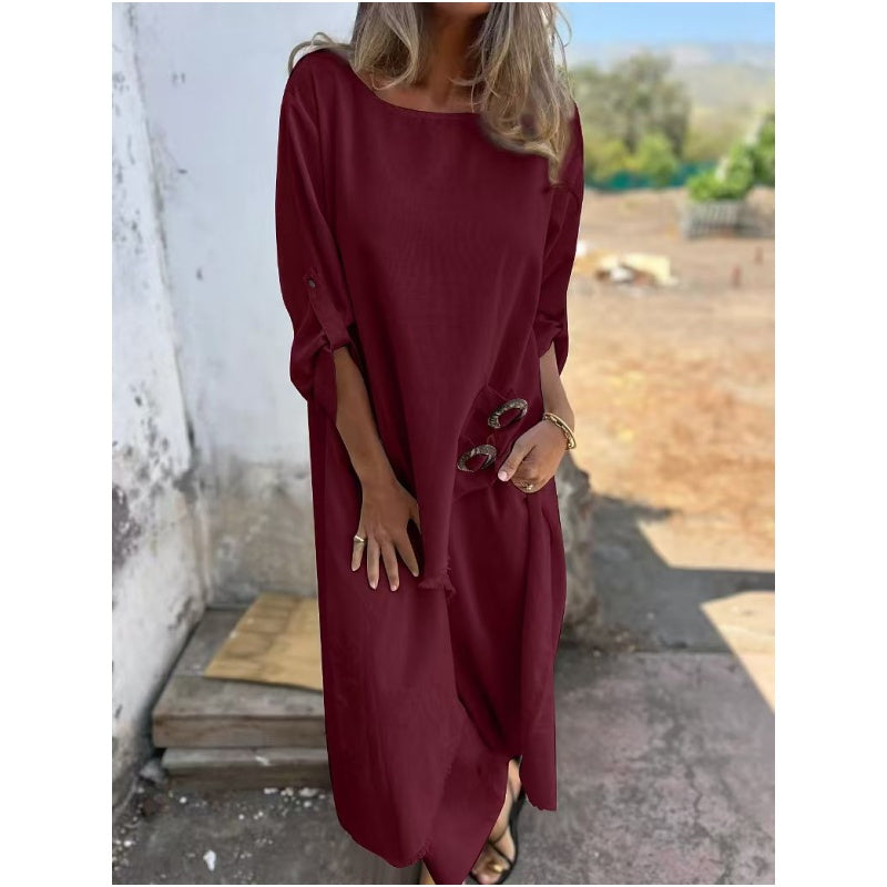 New Cotton-Linen Dress + Pants - Comfortable Two-Piece Set